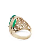 Or jaune 14 carats Émeraude Anneau Bijoux vintage vrc074y